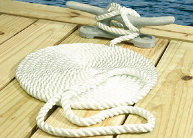 Seachoice 3-Strand Twisted Nylon Dock Line White