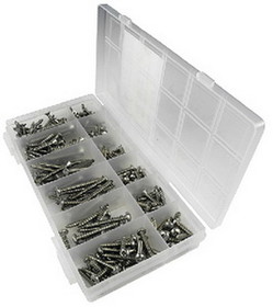 Seachoice Stainless Steel Square Drive Tapping Screw Kit - 216 Piece, KP8163SC