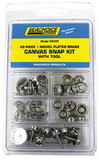 Seachoice KP7260SC 59439 Nickel Plated Brass Canvas Snap Kit With Tool - 48 Piece