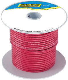 Seachoice 63053 Tinned Copper Marine Wire, 8 AWG, Red, 100&#39;