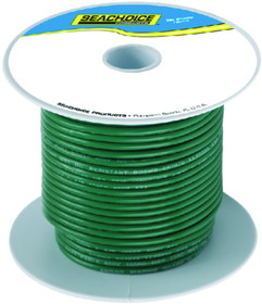Seachoice 63068 Tinned Copper Marine Wire, 10 AWG, Green, 100&#39;
