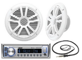 Seachoice MCK400SC 72101 Marine Bluetooth/MP3/AM/FM Marine Stereo Package w/Speakers & Antenna