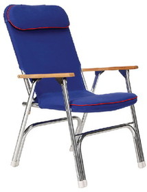 Seachoice Canvas Folding Chair Blue w/ Red Trim, 78511