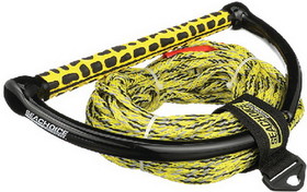 Seachoice 86726 5-Section Wakeboard Reflective Rope&#44; 75'&#44; 15" Handle with Textured EVA Grip
