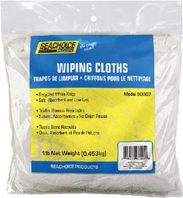 Seachoice 7402-01-12-SC 90007 Recycled White Knits Wiping Cloths&#44; 1-lb. Bag