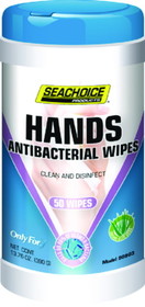 Seachoice 90903 Hands Antibacterial Wipes, 50-ct. Canister
