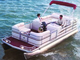 Carver 7620P Styled-To-Fit Cover for Pontoons With Partially Enclosed Deck & Bimini Top