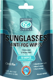 Yachter&#39;s Choice 40100 Sunglasses Anti-Fog Wipes, 10-ct. Resealable Pouch