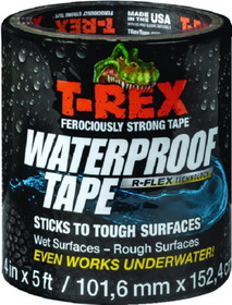 Shurtape 285987 T-Rex Waterproof Repair Tape, 4" W x 5' L, Black