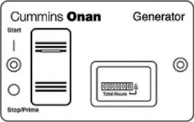 Onan Switch & Analog Hourmeter Panel For Gasoline & LP Vapor Generators, 300-5332