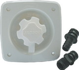Jabsco 44412-1045 White 90° Port Flush 45 PSI Water Pressure Regulator