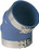 Trident Marine 240V3000SS Blue "VHT" Silicone 45&deg; Elbow w/T-Bold Clamps&#44; 3", Price/EA