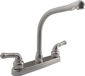 Dura Faucet DFPK210CSN Classical Hi-Rise Kitchen Faucet&#44; Satin Nickel, DF-PK210C-SN