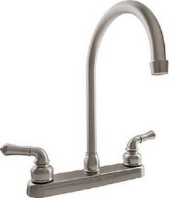 Dura Faucet DFPK330HCSN J-Spout Kitchen Faucet&#44; Satin Nickel, DF-PK330HC-SN