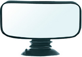 CIPA 11050 Fully Adjustable 4" x 8" Convex Suction Cup Mirror - Black