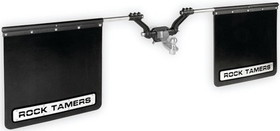 Rock Tamers 00108 Matte Black Adjustable 24" x 24" Rubber Mudflap System & Stainless Steel Trim Plates