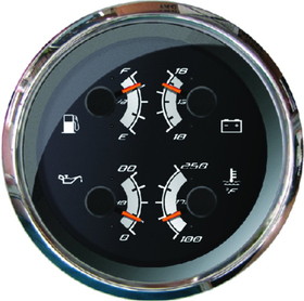 Faria F22014 Platinum 4" Gauge - Multifunction: Fuel Level, Oil PSI, Water Temp, Voltmeter