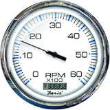 Faria F33863 Chesapeake White Stainless Steel Gauge: Tachometer w/Hourmeter, 0-6000 RPM, Gas Inboard