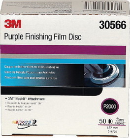 3M Hookit Purple Finishing Film Discs&#44; 50/box