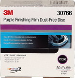 3M 30766 Hookit Purple Dust-Free Finishing Film Discs, 50/box