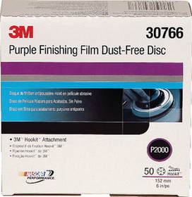 3M 30766 Hookit Purple Dust-Free Finishing Film Discs&#44; 50/box