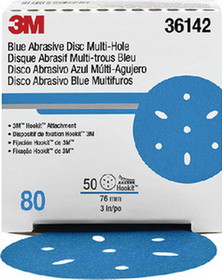 3M Blue Abrasivie Hookit Disc, Multi-Hole