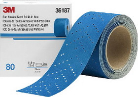 3M Blue Abrasive Hookit Sheet Roll, Multi-Hole, 2-3/4" X 13 yds