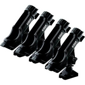 Scotty 230BKQUAD Powerlock Rod Holder w/#241 Side/Deck Mount, Black, 4 pack