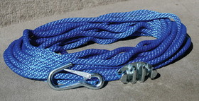 Panther Blue Polypropylene 3/8" Anchor Rope Includes No-Tie Rope Cleat and Snap Hook