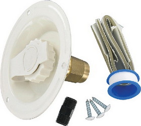 Valterra A01-0177LFVP Brass Check Valve 1/2" FPT Recessed RV Water Inlet & Includes Tape&#44; Male Nipple & Hardware&#44; Colonial White&#44; Carded