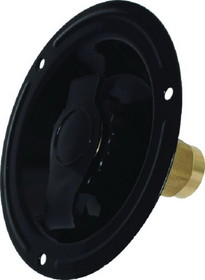 Valterra Brass Check Valve 1/2" FPT Recessed RV Water Inlet & Includes Tape, Male Nipple & Hardware, Black, Bulk