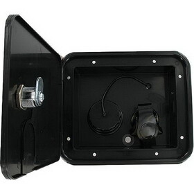 Valterra Gravity Plastic City 1/2" Air Vent RV Water Inlet & Lockable Hatch & Includes Hardware & Installation Tape, Black