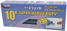 Valterra D04-0043 Slate Blue E-Z Flush Super Heavy Duty RV Drain Hose with Sizing Rings & 90 Degree Sewer Adapter