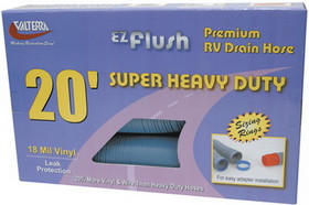 Valterra Slate Blue E-Z Flush Super Heavy Duty RV Drain Hose with Sizing Rings & 90 Degree Sewer Adapter, D04-0049