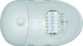 Valterra DG654291VP Slim Line Single LED Dome Light w/2-Way Switch, 12V