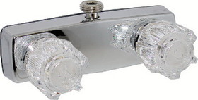 Valterra Phoenix PF213321 Chrome Finish Two Handle 4" RV Shower Valve Faucet with Clear Acrylic Knobs