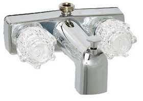 Valterra Phoenix PF213332 DuraPro Chrome Finish Two Handle RV Tub & Shower Diverter Faucet with Clear Acrylic Knobs