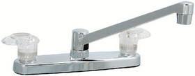 Valterra Catalina PF221301 Chrome Finish Two Handle 8" RV Kitchen Faucet with Clear Acrylic Knobs