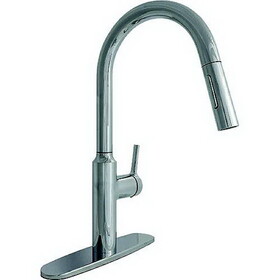 Valterra 800-PF231365 8" Premium Slimline Single Handle Pull Down Kitchen Faucet, Chrome