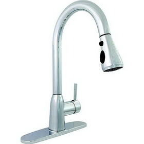 Valterra 800-PF231366 8" Premium Power Boost Single Handle Pull Down Kitchen Faucet, Chrome