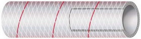Shields Marine Hose Clear Reinforced Series 162 PVC Tubing with Red Tracer, 116-162-0126