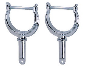 Perko 1227DP0CHR N.River Rowlock Horns Chrome&#44; Chrome Plated Zinc&#44; Pr.