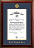 Campus Images AFCCL001 Patriot Frames Air Force 10x14 Certificate Classic Mahogany Frame with Gold Medallion