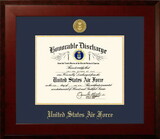 Campus Images AFDHO001 Patriot Frames Air Force 8.5x11 Discharge Honors Frame with Gold Medallion