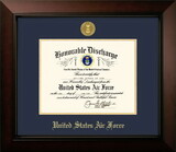 Campus Images AFDLG001 Patriot Frames Air Force 8.5x11 Discharge Legacy Frame with Gold Medallion