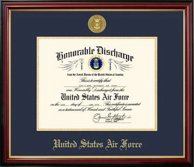 Campus Images AFDPT001 Patriot Frames Air Force 8.5x11 Discharge Petite Frame with Gold Medallion