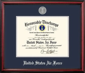 Campus Images AFDPT002 Patriot Frames Air Force 8.5x11 Discharge Petite Frame with Silver Medallion