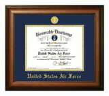 Campus Images AFDSW002 Patriot Frames Air Force 8.5x11 Discharge Walnut Frame Gold Medallion