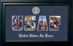 Campus Images AFSS002S Patriot Frames Air Force Collage Black Photo Frame Silver Medallion