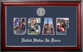 Campus Images AFSSCL002S Patriot Frames Air Force Collage Photo Classic Black Frame with Silver Medallion